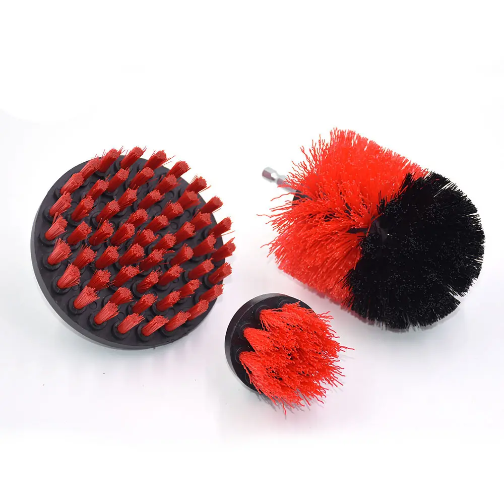 Stiff bristle drill attachment power scrubber brushes for cleaning