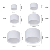 Spot LED circulaire encastré IP44 pour plafond de magasin de vêtements, couloir, haute luminosité
