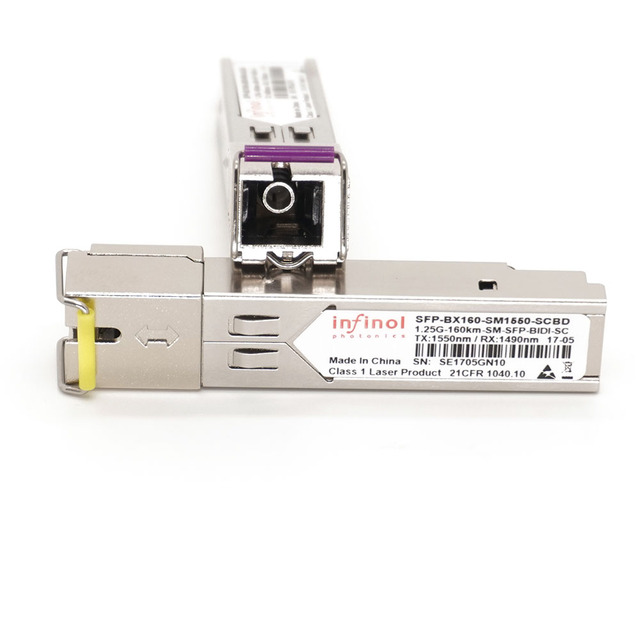 SFP 1.25G WDM 160km BIDI SC 1490nm/1550nm Single Mode Fiber Transceiver SFP Module for Ethernet Compatible Ubiquiti Dell Switch