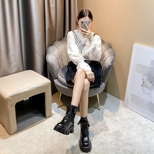 <span class=keywords><strong>Bottines</strong></span> en <span class=keywords><strong>Cuir</strong></span> à Poches pour Femmes, Bottes de Marque Tendance Personnalisables (Dropshipping) - Product Image 3