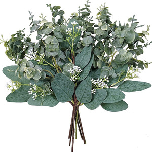 Hojas de Eucalipto Artificiales de Plástico, Ramilletes de Flores Artificiales Verdes <span class=keywords><strong>para</strong></span> Decoración de Interiores, Hogar, Bodas, Hoteles y Manualidades - Product Image 2