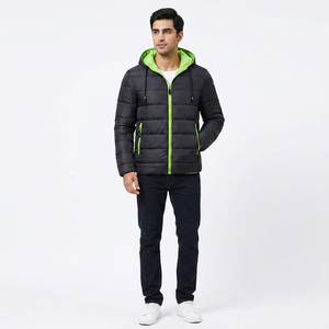 FINER THREADS Veste d'hiver matelassée pour homme, taille plus, logo personnalisé, mélange nylon/coton, respirante, séchage rapide, tissu en toile, fermeture éclair - Product Image 1