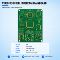 Carte mère d'interphone vidéo, carte PCB nue multicouche FR4 avec finition de surface ENIG, fabricant de prototypes de circuits imprimés sur mesure