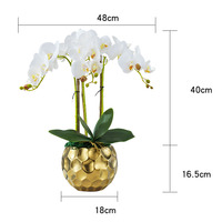 Tige d'orchidée artificielle en soie, 1 pièce, fournitures de qualité supérieure, vraie tactile, tige de fleur dans un Vase