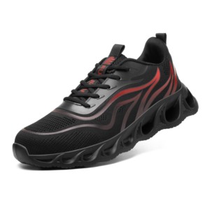 JIANKUN, ZAPATOS DE TRABAJO DE PUNTO volador para hombre, zapatos de seguridad de verano de malla transpirable a la moda, zapatos de acero antigolpes antideslizantes PU - Product Image 1