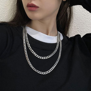 Mwsc — collier Hip Hop pour hommes et femmes, chaîne épaisse, en acier inoxydable, <span class=keywords><strong>personnalisée</strong></span>, 6mm de largeur - Product Image 2
