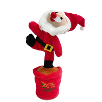 Robot musical chantant et dansant en peluche Père Noël avec rembourrage en coton PP, jouet amusant et mignon pour enfants, cadeau de Noël