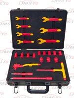 JMST Ensemble d'outils isolés VDE 22 pièces à entraînement 3/8 avec douilles, embouts, clés et mallette de transport – Réparation automobile professionnelle OEM – Garantie 3 ans