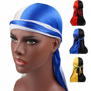HZM-18114 nouvelle mode hommes soyeux Durags Double couleurs doux Satin <span class=keywords><strong>Durag</strong></span> Bandanas Turban chapeaux chapeau cheveux accessoires - Product Image 3