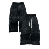 Pantalon de survêtement ample Yingling personnalisé motif léopard, logo brodé vintage, délavé à l'acide, imprimé hip-hop oversize, coupe ample pour homme