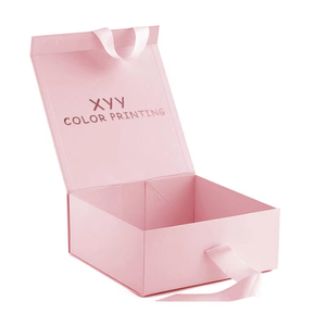 Paquet cadeau de maison personnalisé Pack plat de luxe <span class=keywords><strong>funky</strong></span> Boîte rose de papier de carton pliable - Product Image 1