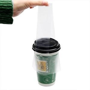 Bolsa de Plástico Transparente Desechable para Llevar Bebidas, con Logotipo Personalizado, Económica, para Vasos Individuales, en Forma de T - Product Image 2