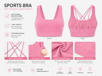 Ensemble de sport 2 pièces pour femme avec logo personnalisé, soutien-gorge de sport croisé et short cycliste taille haute sans couture avant, idéal pour le yoga et la gym