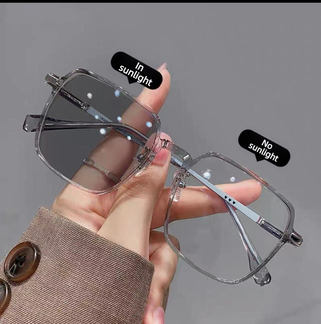 Photochromic Super Light Weight Anti Blue Light Large square Frame Eyeglasses Frames 2025 Fashion Glasses Plastic Optical Frames