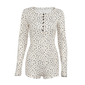 Combinaison en tricot imprimée personnalisée pour femmes, manches longues, douce et confortable, vêtements de détente d'<span class=keywords><strong>été</strong></span>, vêtements de nuit - Product Image 5