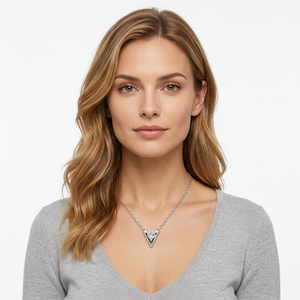 Collar Adodo 2025 de Moda, Cadena de Eslabones Chapada en Oro de Plata 925, Antideslustre, con Colgante en Forma de V, Joyería de Moissanita con Corte 1CT VVS1 GRA - Product Image 4