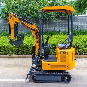 Mini-excavatrice HIGHTOP Factory Pilot <span class=keywords><strong>Joystic</strong></span> 1 tonne, pelle hydraulique HT10A, micro-pelle avec bras pivotant et godet offert - Product Image 1