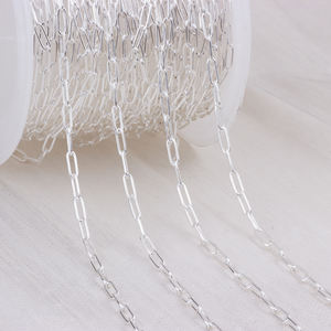 14K saf altın dolgulu 2*5.5mm Paperclip zincir DIY için 925 gümüş kağıt klip Link zinciri kolye bilezik takı yapımı bulgular - Product Image 5