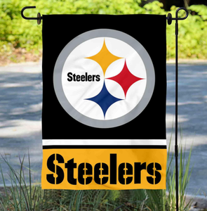 Bandera de Poliéster Personalizada al por Mayor de los Pittsburgh <span class=keywords><strong>Steelers</strong></span> con Diseño de Doble Cara de 30*45cm para Decoración de Jardín al Aire Libre - Product Image 2