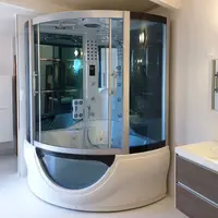 Enclosed luxury glass acrylic top shower steam room wet sauna hydromassage whirlpool bath cabin