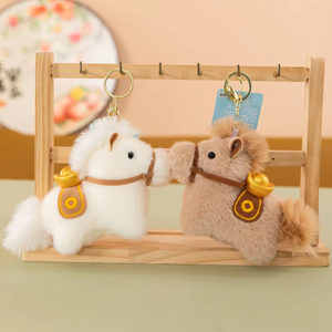 Little Horse Shaped Plush Keychain with PP Cotton Filling-Cute Ornament for Bag Hanging 14cm Height Suitable As a Festival Gift - Product Image 1