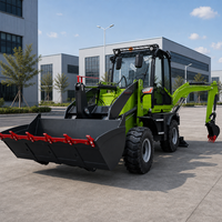 LUYU OEM Mini-Baggerlader 4x4 Kompakttraktor mit Frontlader und Heckbagger