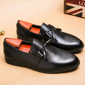 S0068X Nuevos Zapatos Oxford de Cuero para Hombre, de Piel de Vacuno de Primera Capa, Formales, con Borde Abierto, de Cuero Perlado, para Novio - Product Image 5