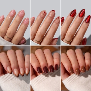 Uñas Postizas de Gel Suave Hechas a Mano al por Mayor, 32 Piezas, Almendradas, Cuadradas, con Punta Francesa, Kit de Uñas con Pegamento - Product Image 3