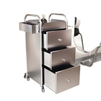 Armoire à outils de barbier en acier inoxydable, style minimaliste moderne, armoire de salon de coiffure, station d'outils exclusive pour salon, tiroirs de rangement