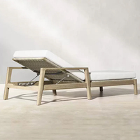 Chaise longue pliable d'extérieur en teck massif, imperméable, pour hôtel, piscine, villa, plage et jardin