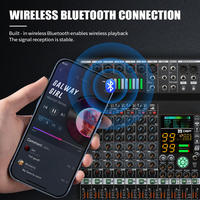 Console de mixage audio numérique professionnelle 12 canaux avec double effets DSP 99, 3 sorties auxiliaires, USB, Bluetooth, MP3 pour sonorisation en direct, DJ et scène