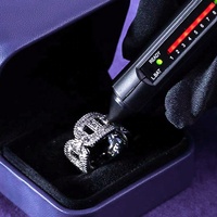 Bague Hip Hop pour Homme en Argent Sterling 925 avec Moissanite VVS Couleur D, style Bling, à grappes de baguettes Mariner, passe le testeur de diamant GRA