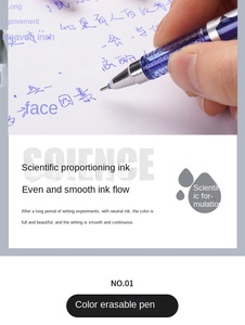 Set di Penne Gel Blu Cancellabili con Punta a Ago da 0,5 mm, Penne Termosensibili, Ricariche per Studenti, Appunti, Diario, Scuola, Ufficio - Product Image 6