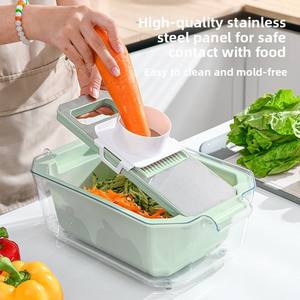 Nuevo Cortador de Verduras Manual Multifuncional de 6 Piezas, Picador de Cebolla, Rebanador de Mandolina, Cuchillas de Acero Inoxidable, Metal - Product Image 3