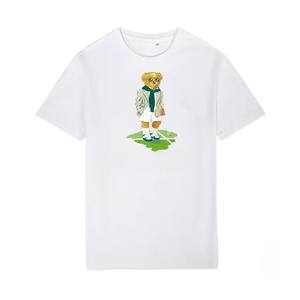 T-shirt décontracté style européen et américain pour <span class=keywords><strong>femme</strong></span>, 180 grammes, col rond, imprimé ours, fermeture en coton, haute résistance - Product Image 4