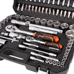 Realtek 94Pcs CRV Professional Socket Set Kit de herramientas Mecánico Juego de herramientas Herramientas para el hogar