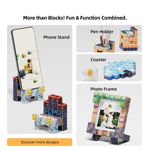 PUNGROW mattoncini Set di costruzione educativo modello giocattolo senza tessere magnetiche ABS in plastica fai da te foresta cabina cubo gioco per bambini - Product Image 4