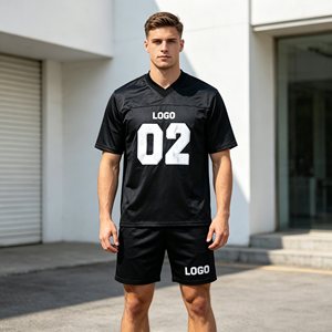 sports jersey Men's T-Shirt <b>Sets</b>,Sporty V-Neck 100% Polyester mesh Breathable <b>Knitted</b> Summer Wear with Number Print <b>sets</b> for men - Product Image 5