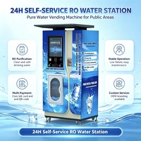 Distributeur d'eau froide RO à monnayeur, paiement par pièces et billets, solaire, antivol, 24h/24, libre-service, source d'eau communautaire