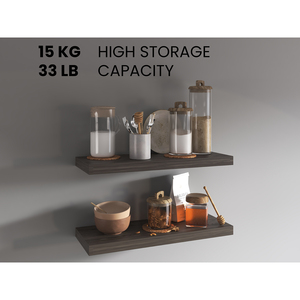 Ecco 31.5 In Wide Floating Shelves Set Of 2 <b>Wall</b> Mount Book <b>Storage</b> For Bedroom Bathroom Decor - Product Image 5