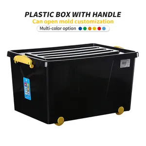 ZNST014 Caixa móvel de plástico dobrável empilhável para serviços pesados de higiene de tamanho grande