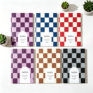 Quaderno A5 con Motivo <span class=keywords><strong>a</strong></span> Scacchi Personalizzato, Diario <span class=keywords><strong>a</strong></span> Righe, Regalo di Cancelleria Carino, Carta Riciclata - Product Image 3