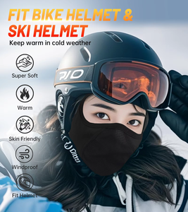 Masque thermique d'hiver Kewig, <span class=keywords><strong>cagoule</strong></span> coupe-vent pour moto et vélo, en polaire douce et pelucheuse, protection du cou, chaleur douce pour la peau - Product Image 2