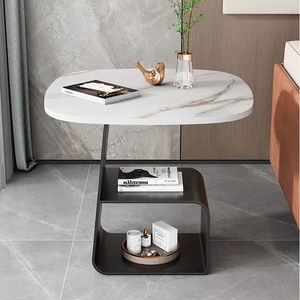 Mesa <span class=keywords><strong>de</strong></span> centro <span class=keywords><strong>de</strong></span> Metal creativa moderna <span class=keywords><strong>de</strong></span> lujo ligera mesa auxiliar <span class=keywords><strong>de</strong></span> tablero <span class=keywords><strong>de</strong></span> roca Simple para sofá mesita <span class=keywords><strong>de</strong></span> noche <span class=keywords><strong>de</strong></span> doble capa para balcón - Product Image 3