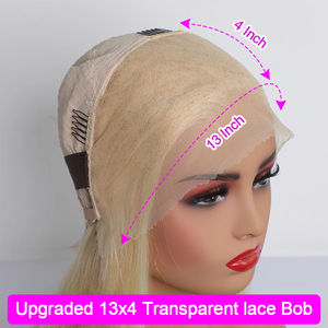 วิกผมบ๊อบแบบตรง 613  ขนาด 13x4  วิกผมแท้แบบผูกเชือกด้านหน้า  พร้อมผมเบบี้แฮร์ที่ถอนมาแล้ว  วิกผมบ๊อบสั้นสีบลอนด์ 613  <span class=keywords><strong>ผม</strong></span>แท้เรมี่สำหรับผู้หญิง - Product Image 5