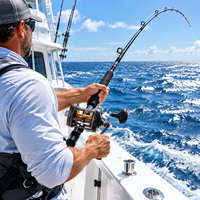 Moulinet de pêche à la traîne en aluminium CNC haute précision pour la pêche au jigging gros gibier, rapport de transmission 5.3:1, frein max 8kg, équipement de pêche