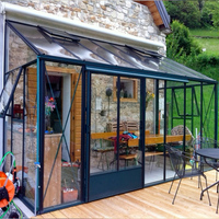 D-TOP NFRC maison flottante maison préfabriquée véranda de jardin en verre préfabriqué pour véranda manuelle vert de maison