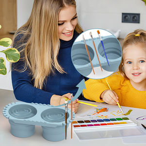 Laveur de pinceaux pliable en silicone pour la rentrée scolaire – Tasse de lavage pour peinture - Product Image 5
