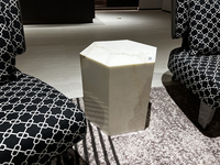 Table basse en marbre blanc ventre de poisson - Design luxueux en marbre exotique - Importation premium pour salon et usage domestique