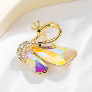 Muyu Swan Brooch Blue Crystal Zinc Alloy Women's Party Pin Accessory - Product Image 2